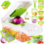 Vegetable Chopper Pro Lökhackare 14 i 1 Multifunktionell Mat White