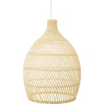 Privatefloor - Lampe de plafond en rotin - Lampe suspendue au stile Boho Bali - Bay Bois naturel