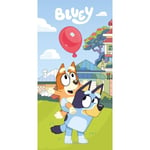 Bluey Et Bingo Petit Ballon Serviette de Plage 70x140cm Coton Original BY-8563T