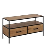 Furniture To Go, Black & Oak, Seaford TV Unit 2 Drawers