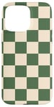 iPhone 15 Pro Max Green and Cream Classic Checkered Big Vintage Checkerboard Case