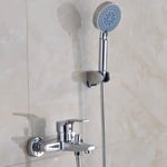 Csparkv - Robinet Baignoire avec Douchette 5 Jets, Mitigeur Douche Mural avec 1,5m Flexible et Support, Robinetterie de Bain Monocommande Mural en