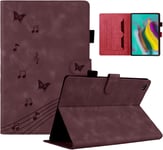 Coque Tablette Samsung Tab S5e Motif Papillon Housse Tablette Galaxy Tab S5e Fonction Support Étui Compatible Avec Samsung Galaxy Tab S5e Sm-T720/T725 Rouge