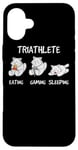 iPhone 16 Plus Gamer Triathlete Gaming Cat Plays Video Game Gamer Case