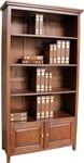 New York Mahogany Bookcase with Cupboard 4 Shelves 190 x 104 x 40 cm NEW BCS031