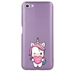 Coque violet pour Iphone 7 8 SE licorne coeur kawaii I love you