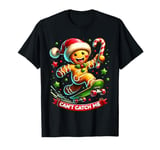 Can't Catch Me Groovy Christmas Gingerbread Man Boys Kids T-Shirt