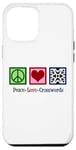 iPhone 15 Plus Peace Love Crosswords Cute Crossword Puzzle Solver Case