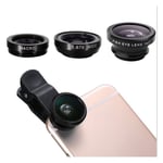 Objectif Pince 3 En 1 Pour Samsung Galaxy J3 2016 Smartphone Universel Macro Fisheye Grand Angle Metal Pochette Demontable