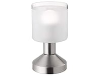 Reality, Lampe de table, Gral 1xE14, max.40,0 W Verre satiné, Transparent claire, Corps: metal, Nickel mat Ø:9,0cm, H:17,0cm IP20,ON/OFF Touch