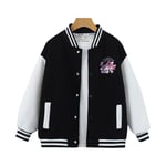 Flickors Varsity Jacka Kuromi Långärmad Baseboll Bomberjacka Knappfrontkappa Purple 140cm