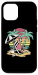 Coque pour iPhone 15 Pink Flamingo Sunset Beach Chair Summer Vacation Palm Tree