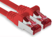 1aTTack.de - 1x 30m câble patch CAT6 S/FTP PIMF blindage CAT.6 câble réseau RJ45 câble Ethernet DSL LAN routeur commutateur modem panneau de brassage - rouge - 1 pièce