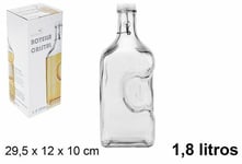 Bouteille De Verre 1,8lt avec Bouchon Hermétique Boissons Alcool Bière Huile Bal