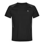 Hellner Men's Sallu Running Top Short Sleeve Black Beauty/Asphalt, S