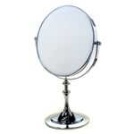 TUKA-i-AKUT Miroir Cosmétique sur Pied 5X Grossissement, 20 cm Miroir Maquillage, Orientable, Miroir de Rasage, chromage Miroir de Salle de Bain, Double Visage 8 inch Miroir de Table, TKD3105-5x