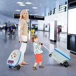 2-in-1 Ride On Scooter Suitcase 19” Kids Travel Luggage w/LED Flashing Wheels