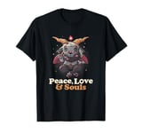 Peace Love Souls Demon Goat Pentagram Satanic Cute Baphomet T-Shirt