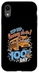 Coque pour iPhone XR 100 Days of School Bus Driver Kids Teacher Hooray 100