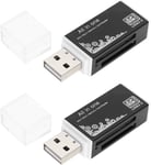 2 Pièces Lecteur De Carte Sd Vers Adaptateur Usb 4 En 1 Pour Carte Ms Duo Pro M2 Sdxc Sdhc Mmc Rs-Mmc Micro Sdxc Micro Sdhc Et Carte Tf