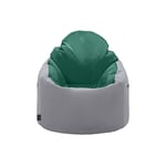 Grand pouf pour Adultes - Fauteuil de Gaming durable à dossier haut - Poufs Chaise longue intérieur et extérieur - Vert - Loft 25