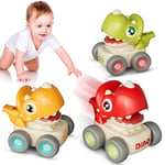 MOONTOY Toy Cars for 1+ Year Olds, 3PCS Animal Baby Cars, No Batteries Required, Press and Go Car for Toddlers 1-3, Toys for 1 Year Old Boys and Girls, Great Birthday Gifts for Babies 12-18 Months