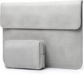 13,3-14 Pouces Housse Ordinateur Portable Pc Sacoche Pour Macbook Pro 14 M3/M2/M1 Pro/Max A2992 A2918 A2779 2024-2021, Macbook Air 13, 13,5 Surface Laptop, Envy 13, Avec Petit Sac, Gris Clair-H