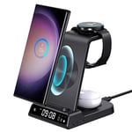 3 in 1 Wireless Charging Station for Samsung Galaxy S23 Ultra, Charger Stand Com