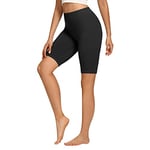 Libella Short de Cyclisme Legging Court Femme Short Taille Haute en Coton Opaque Short de Sport d'été Noir 4165 S