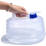 2-Pack - 5L Hopfällbar Vattendunk m. Kran - Vattenbehållare Transparent 2-Pack