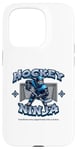 Coque pour iPhone 15 Pro Joueur ninja de hockey sur glace