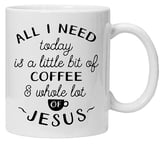 Acen "Little Bit de café et Toute Lot de Jésus Tasse en céramique, Blanc, 11 oz