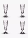 Villeroy & Boch Boston Stemmed Champagne Glass Flute, Set of 4, 120ml