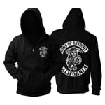 Sons Of Anarchy Hoodie Tv Soa Cosplay Kostym Herr Dragkedja Jacka Läderväst Rock Punk Cap Mayans Mc Halloween Kostym För Herr Hoodie gray L Hoodie balck L