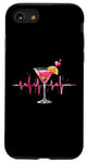 Coque pour iPhone SE (2020) / 7 / 8 Verre à cocktail Motif battements de cœur Martini