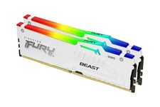 Kingston FURY Beast RGB - 32GB:2x16GB - DDR5 RAM - 6000MHz - DIMM 288-pin - On-die ECC - CL30