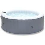 Sweeek - Spa mspa gonflable rond – Kili 4 gris 4 places - système anti-gel et de désinfection uvc + bâche. 180 cm. pompe. chauffage. gonfleur. filtre