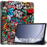 samsung Samsung Galaxy Tab A9+ X210 Designer Tri-Fold Case Graffiti