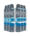 Dove Mens Anti-Perspirant Men+Care Advanced Clean Comfort 72H Protection Deo, 200ml, 6 Pack - Cream - One Size