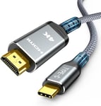 Highwings USB C to HDMI Cable 0.5m 4K@60Hz, UHD Thunderbolt 3/4 to HDMI Cable[Anti-Interference][Gold-Plated] Compatible for iPhone 16/15 Pro, for MacBook Pro/Air, for Surface, for XPS, for Galaxy etc