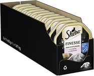 Sheba Finesse Pâte Fine – Nourriture Humide pour Chat dans Un Bol – Mousse au Saumon (MSC) – 22 x 85 g