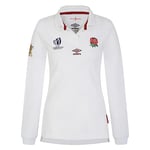 Umbro Womens England Rugby Home Long Sleeve Shirt RWC 2023 White XS