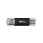 Intenso Twist Line 256 Go, Double clé USB 3.2 Gen 1x1, USB-C et USB-A, 70 Mo/s, Anthracite