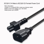 IEC320 C14 To IEC320 C5 Power Cord IEC320 C14 Male To IEC320 C5 Female Power New