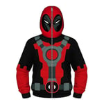 Deadpool Huvtröja med Huva för Barn Pojkar Casual Full Zip Hoodie Jacka Lös Kostym 6-7 Years