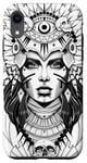 iPhone XR Aztec Warrior Queen Blackwork Tattoo Flash Case