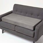 Homescapes - Coussin d'assise déhoussable pour canapé 2 places en suédine, Gris