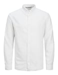 JACK & JONES Men's Jprccmaze Linen Shirt L/S Button Down Long Sleeve, Bright White/fit: Comfort fit, S