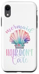 iPhone XR Black Mermaid Hair Dont Care,Rainbow Mermaid Hair Don't Care Case