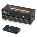 NOWBOTUCH 4K@60Hz 4x1 Commutateur HDMI 2.0 Commutateur Sélecteur HDMI 4 Port ...